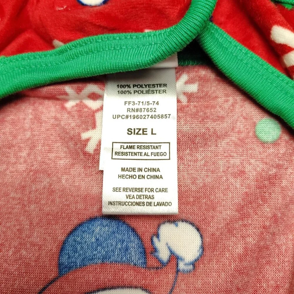 Disney Mickey & Minnie Mouse Dog Large Red Holiday Pet Pajamas